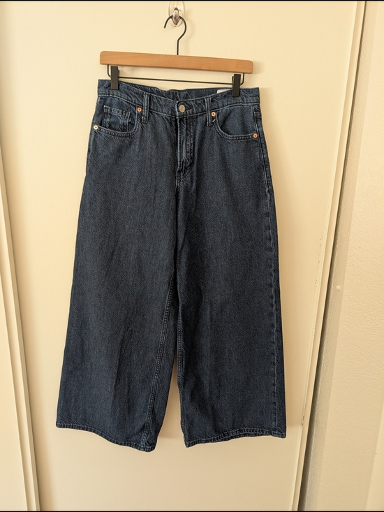 GAP Denim - Gap Womens 4 Petite Baggy Mid Rise Wide Leg Jeans Classic Preppy Contemporary